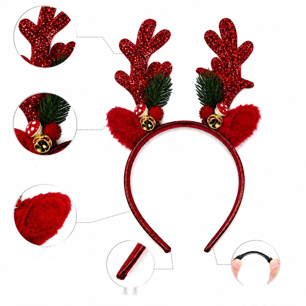 Reindeer Antler Headband for Kids Christmas Party Costume Photo Prop Hair Accessory