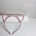 LED Light Up Furry Bunny Ear Headband, Christmas Glowing Hair Accessory for Kids Party