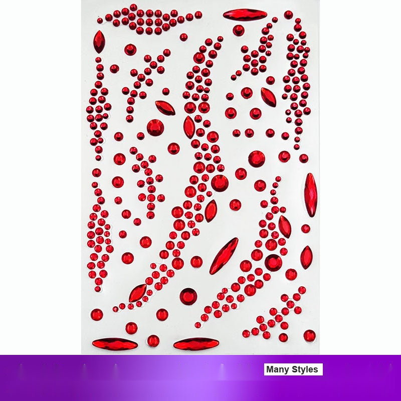 Halloween Blood Diamond Makeup Stickers, Red Scar Rhinestone Face Gems For Cosplay Eye Decorations