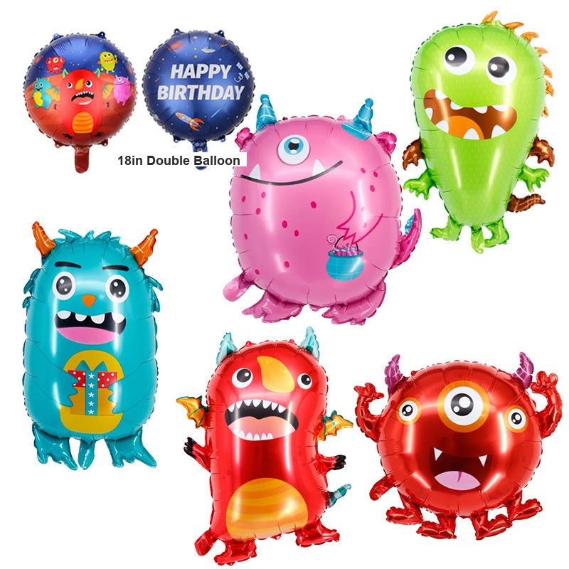 Cartoon Monster Foil Balloon, Alien Virus Shaped Aluminum Balloon For Party Decorations
