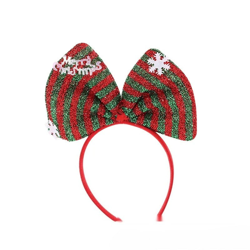Christmas Hair Accessories Set, Santa Snowman Reindeer Headband Bow Snowflake Hair Clips for Holiday Party