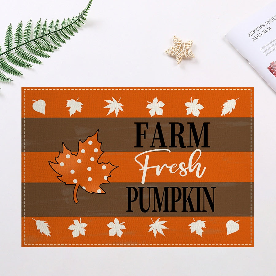 Fall Maple Leaf Fabric Placemats Heat Resistant Table Mats Family Dining Room Decor