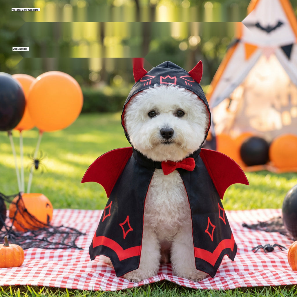 Halloween Bat Wing Cape for Cats and Dogs, Pet Costume Cloak