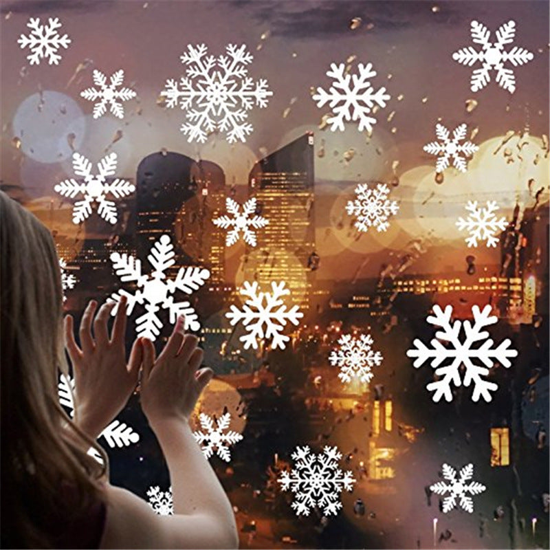 Snowflake Christmas Window Stickers, Static Cling Glass Decals for Home Storefront Decor