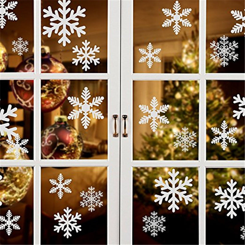 Snowflake Christmas Window Stickers, Static Cling Glass Decals for Home Storefront Decor