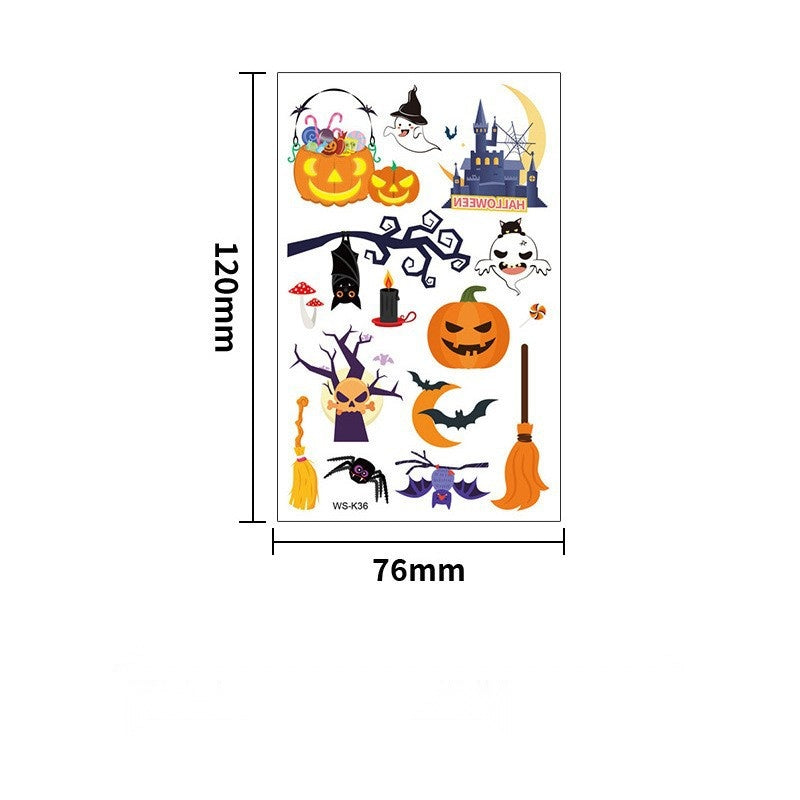 Halloween Glow in the Dark Temporary Tattoos, Waterproof Kids Cartoon Glow Stickers