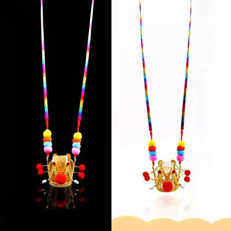 Glowing Monkey King Crown Hat, Light Up Golden Headpiece Costume for Boys Party Toy