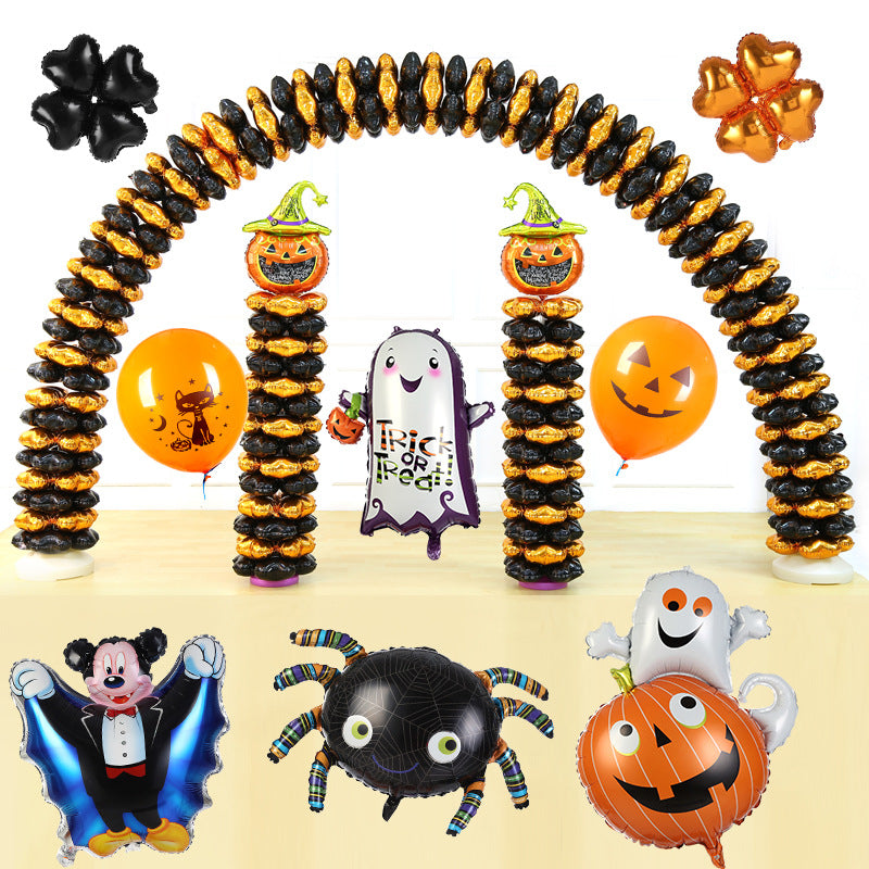 Halloween Letter Foil Balloons, Large Pumpkin Ghost Wrist and Table Decor Balloons