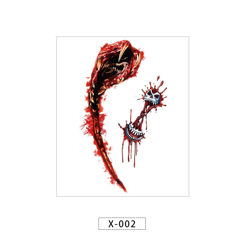 Halloween Realistic Scar Wound Temporary Tattoos, Bloody Horror Tattoo Stickers For Party Costumes