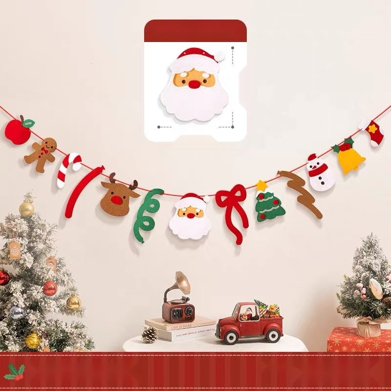 Custom Christmas Banner Pennant Flags, Personalized Holiday Party Bunting Decorations