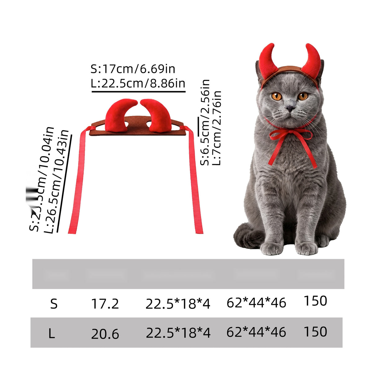 Halloween Pet Devil Horns Headband, Red Brown Fluffy Horn Headpiece for Cats and Dogs