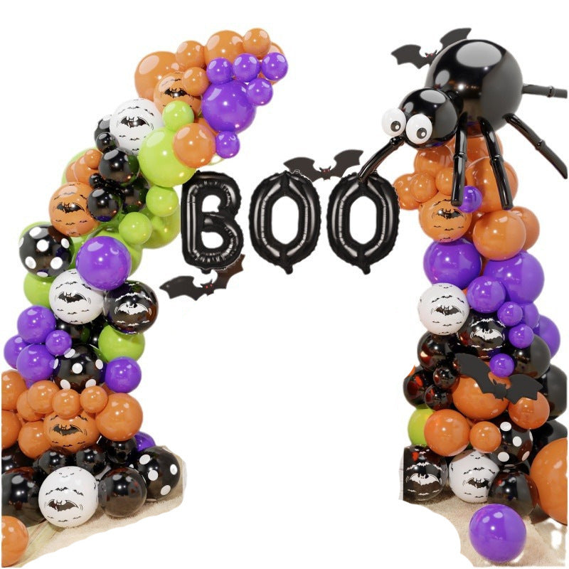 Halloween Themed Party Balloon Arch Kit, Latex Balloon Garland Set For Carnival Celebrations