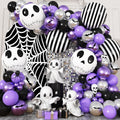 Halloween Balloon Garland Arch Kit, BOO Black And Orange Confetti Balloons With Spider Decorations Party Balloon Chain