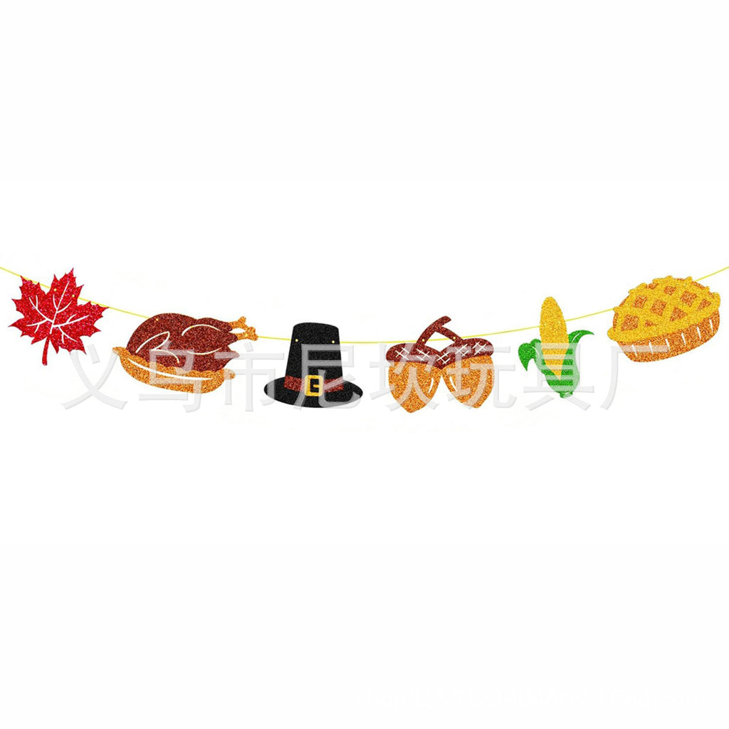 Happy Thanksgiving Banner, Fall Harvest Family Dinner Party Supplies