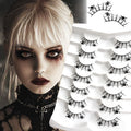 Halloween False Eyelashes, Spider Web Skull Bat Gothic Design for Masquerade Party