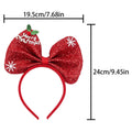 Christmas Big Bow Headband, Festive Satin Hair Hoop for Adults and Kids Holiday Party Costume