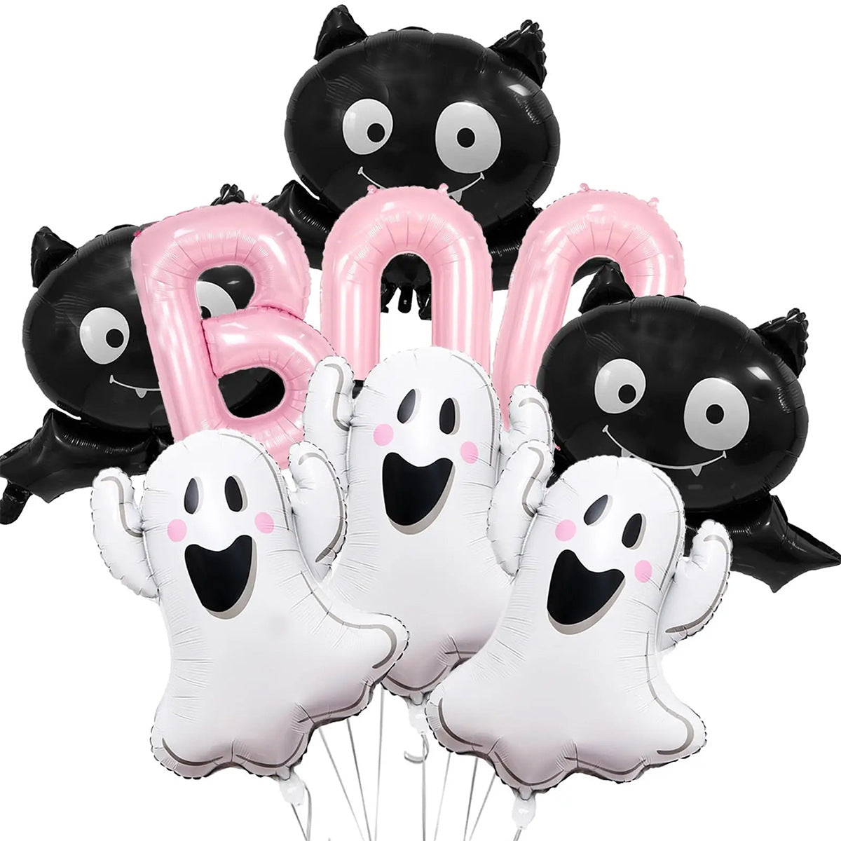Halloween Foil Balloon Set, Ghost Pumpkin Spider And BOO Letter Balloons For Party Decorations