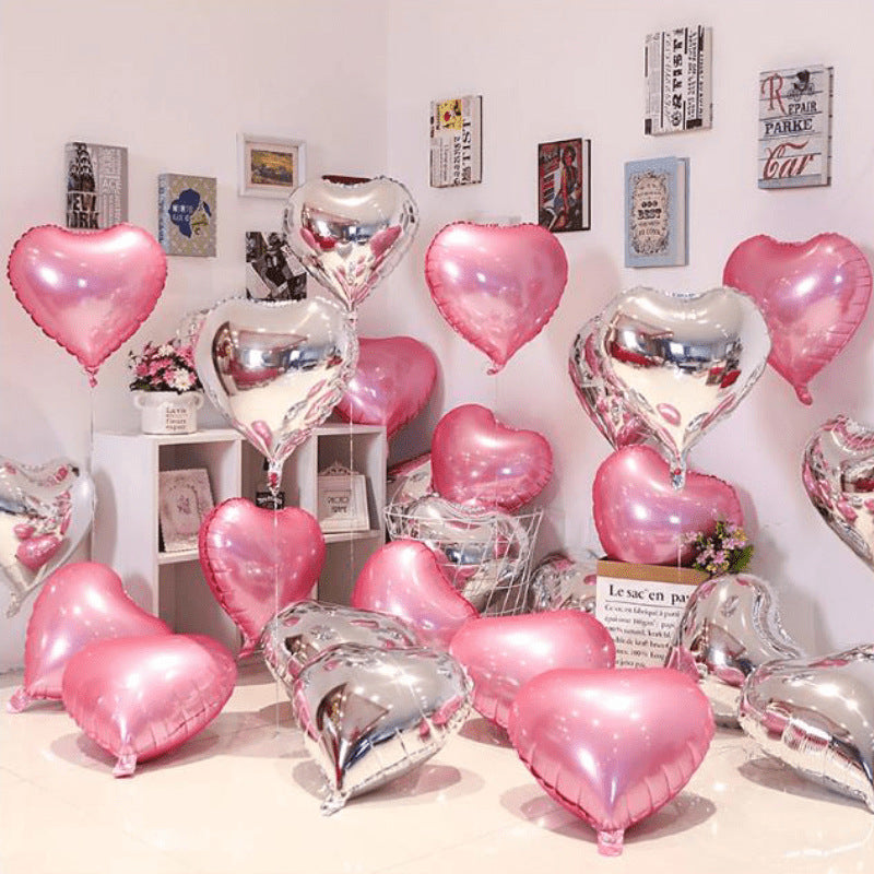 10 Pack 18 Inch Heart Star 4D Foil Balloons Set, Valentine's Day Wedding Birthday Graduation Party Decorations