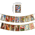 Victorian Style Santa Christmas Banner, Fireplace Mantel Hanging Flag Holiday Decorations