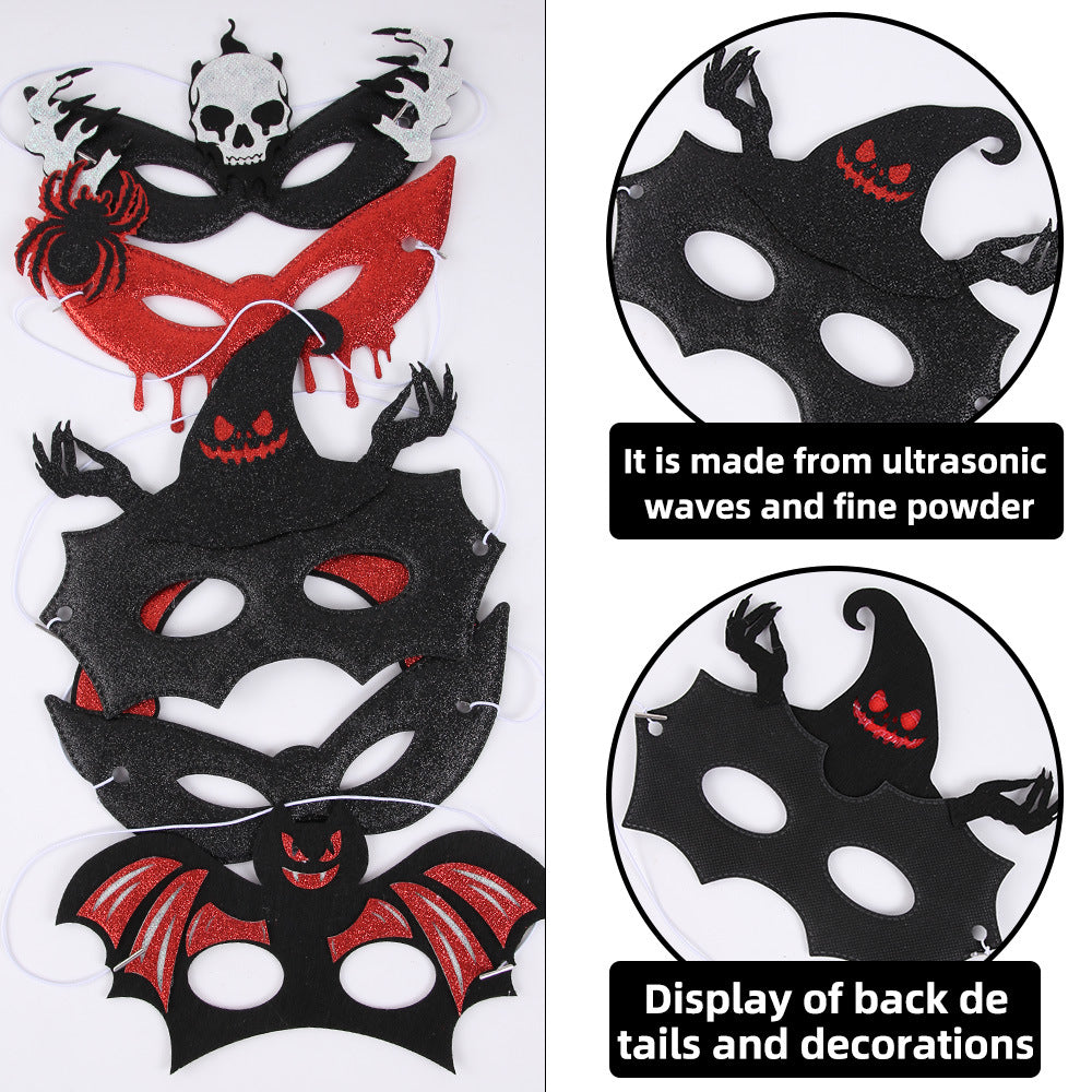 Halloween Masquerade Half Face Mask, Bat Skull Eye Mask for Party