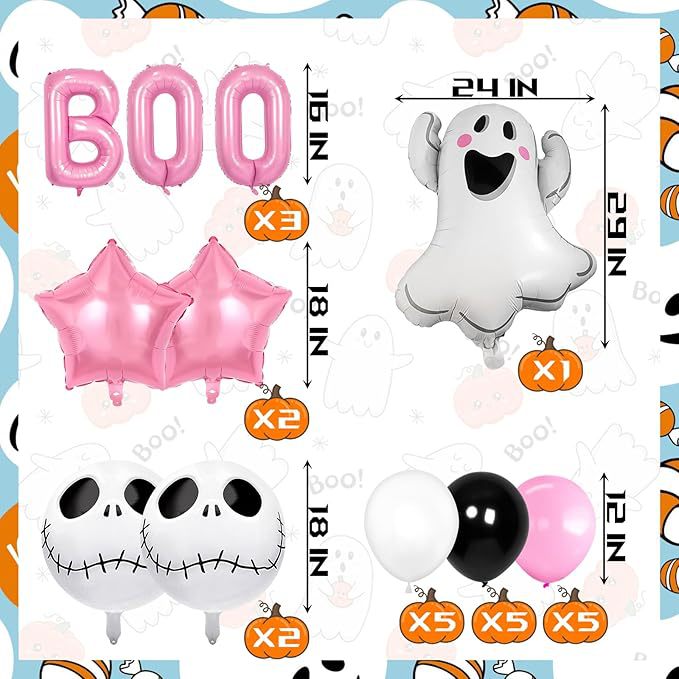 Halloween Themed Foil Balloon Set, Pumpkin Bat Skeleton Aluminum Balloons For Party Decorations