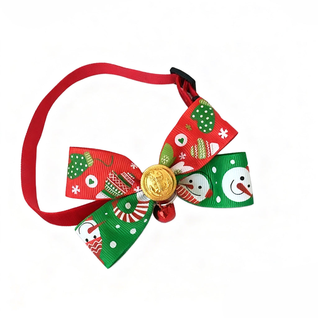 Christmas Pet Collar Bell with Bow Tie for Cats and Dogs, Cute Holiday Pet Neck Accessory