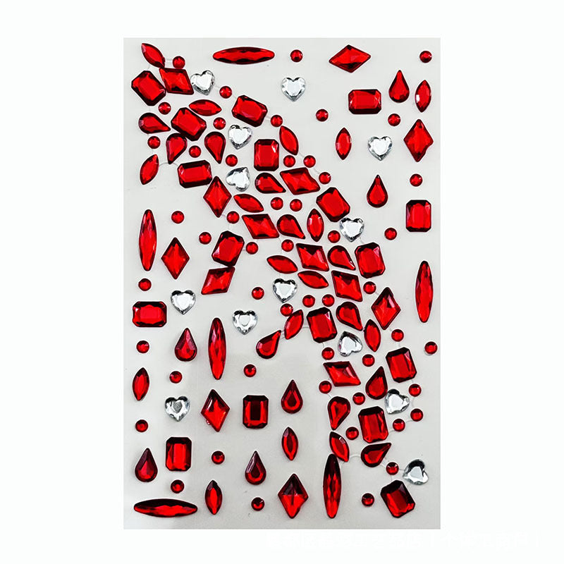 Halloween Blood Diamond Makeup Stickers, Red Scar Rhinestone Face Gems For Cosplay Eye Decorations