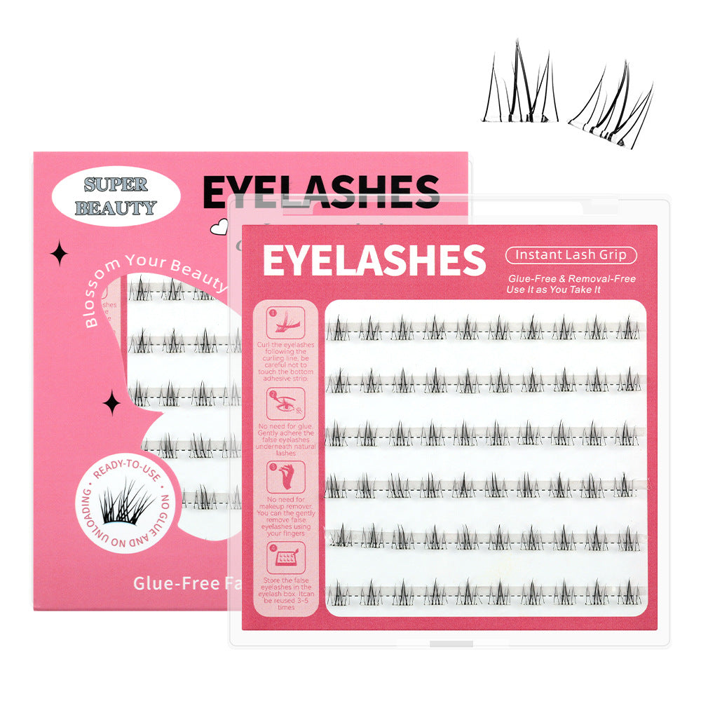 Doll Style Glue Free False Lashes Mixed Pack Voluminous Segment Wispy Easy Apply Eyelashes
