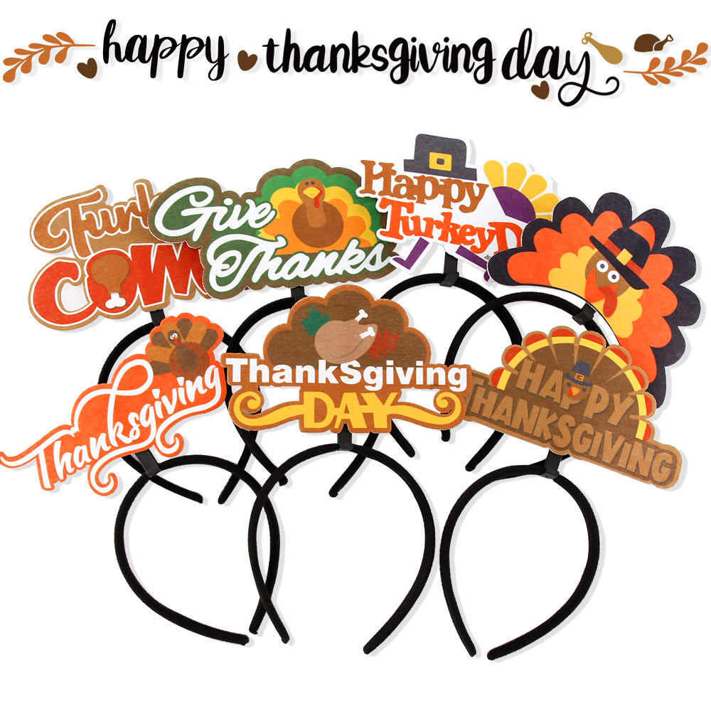 Thanksgiving Turkey Headband with Drumstick Kids Adults Party Costume Accessory