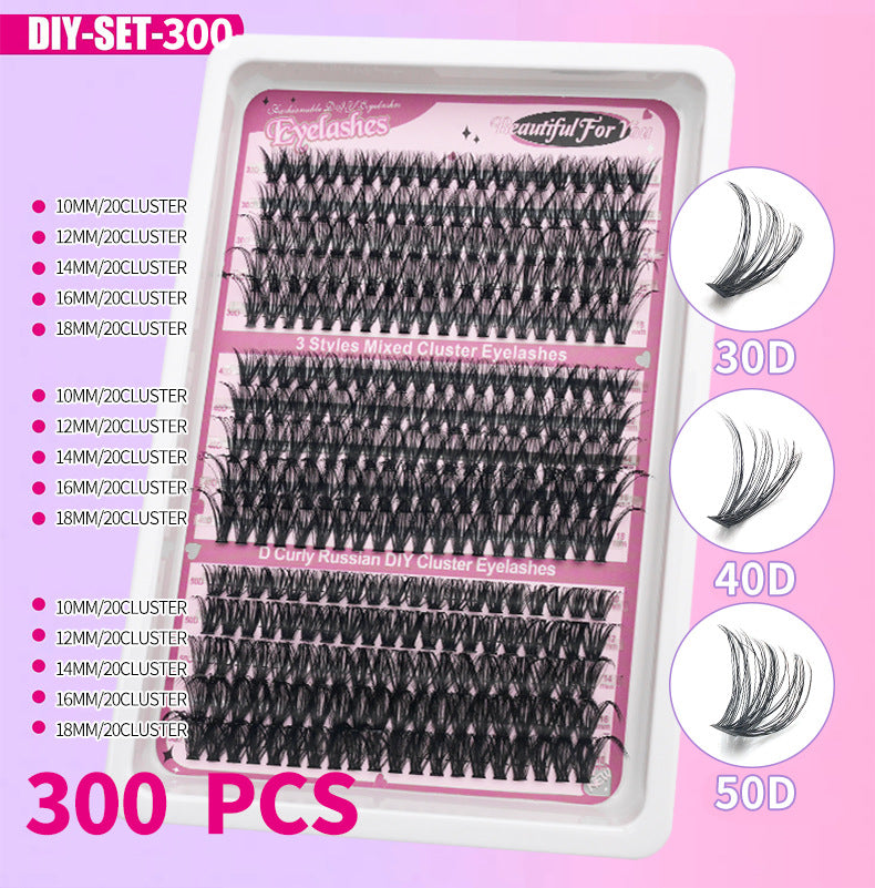 600 Clusters Spike False Eyelashes, 100D Wispy Fairy Eye Lash Extensions For DIY Lash Looks