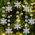 18 Pack Acrylic Christmas Tree Ornaments Set, Snowflake and Icicle Hanging Decorations