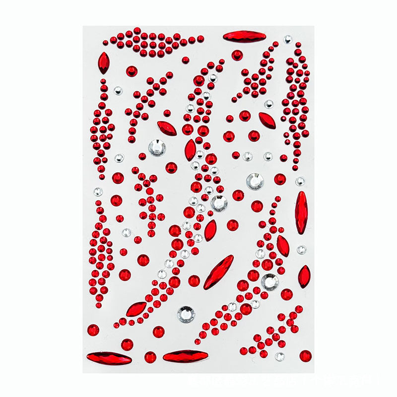 Halloween Blood Diamond Makeup Stickers, Red Scar Rhinestone Face Gems For Cosplay Eye Decorations