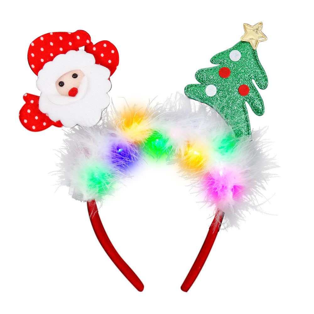 Light Up Cartoon Reindeer Antler Headband, Christmas Party Headpiece for Kids and Adults