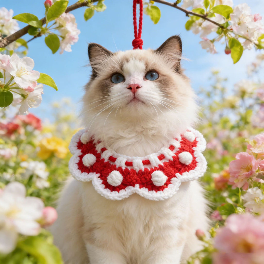Christmas Knitted Pet Snood Scarf Bib Cat Dog Winter Warm Holiday Pet Accessories
