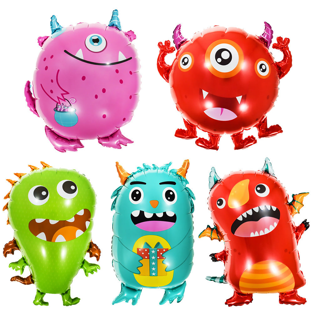 Cartoon Monster Foil Balloon, Alien Virus Shaped Aluminum Balloon For Party Decorations