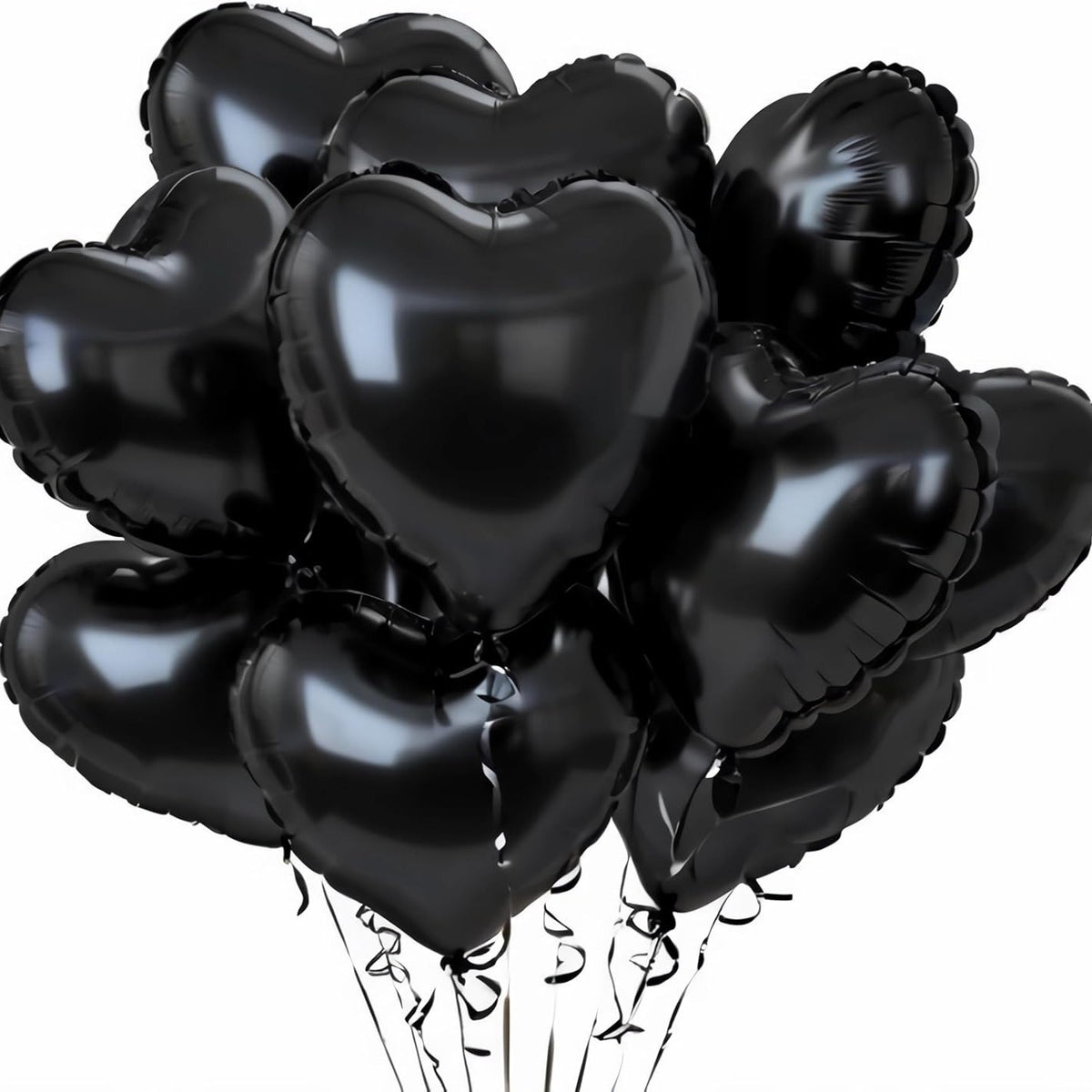 10 Pack 18 Inch Heart Star 4D Foil Balloons Set, Valentine's Day Wedding Birthday Graduation Party Decorations