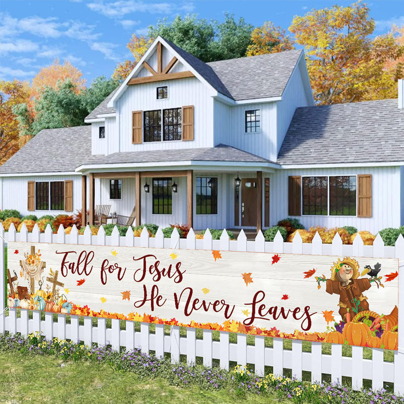 Thanksgiving Happy Fall Banner Pumpkin Turkey Harvest Party Decorations Bunting