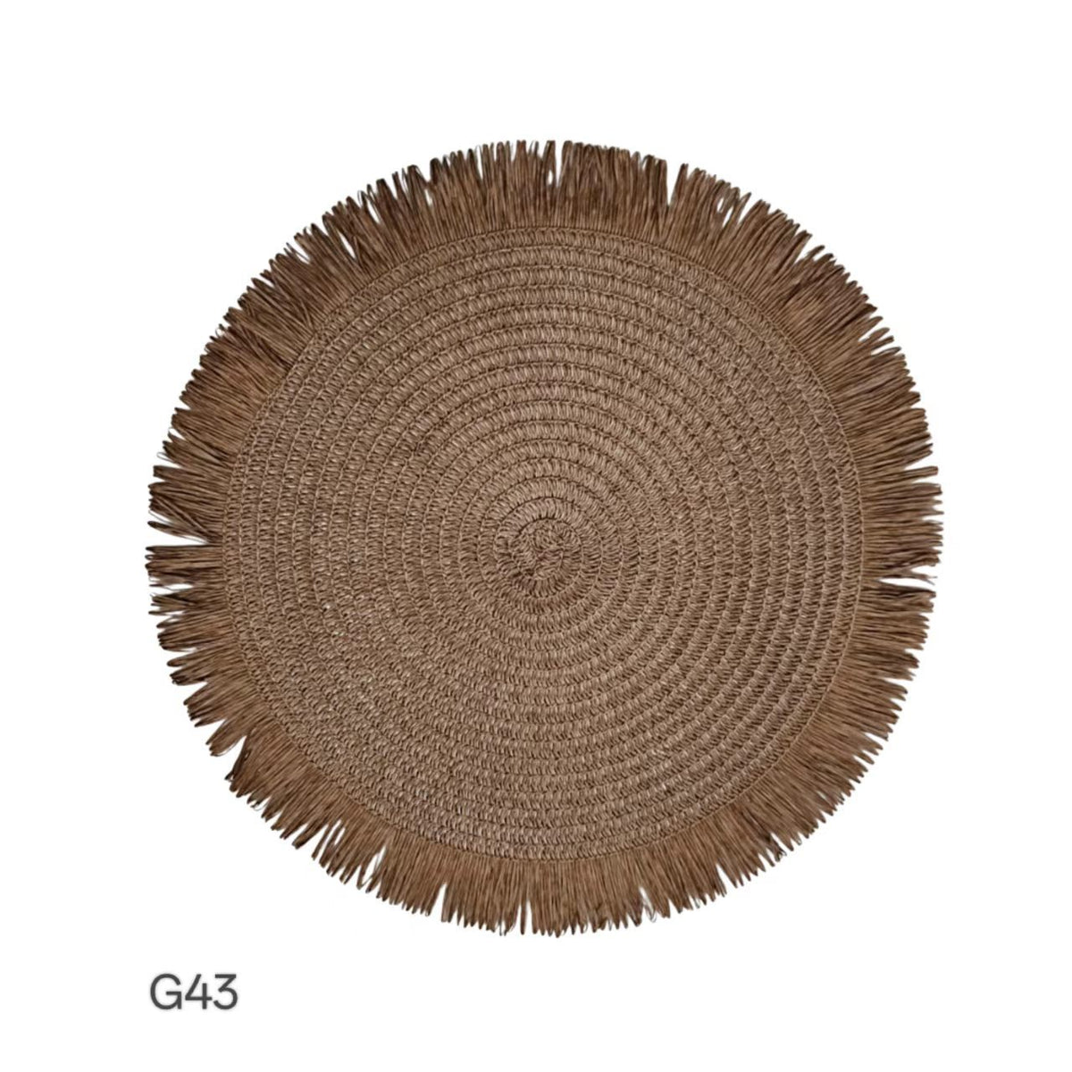 Round Fringed Braided Paper Placemats Boho Style Heat Resistant Table Mats for Dining