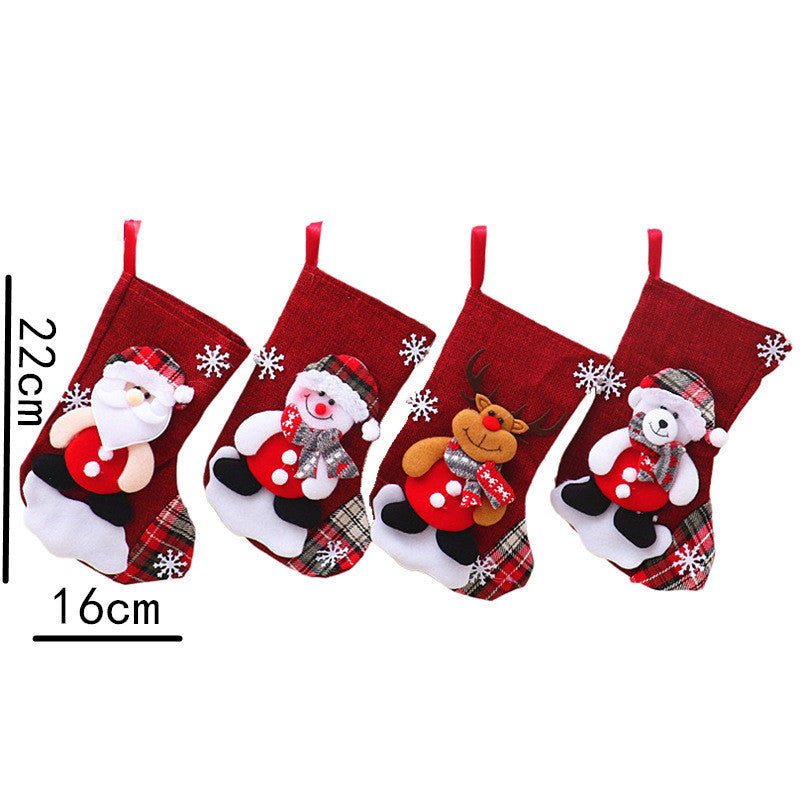 Mini Christmas Stocking Ornament Gift Bags, Small Sock Hanging Decorations for Christmas Tree