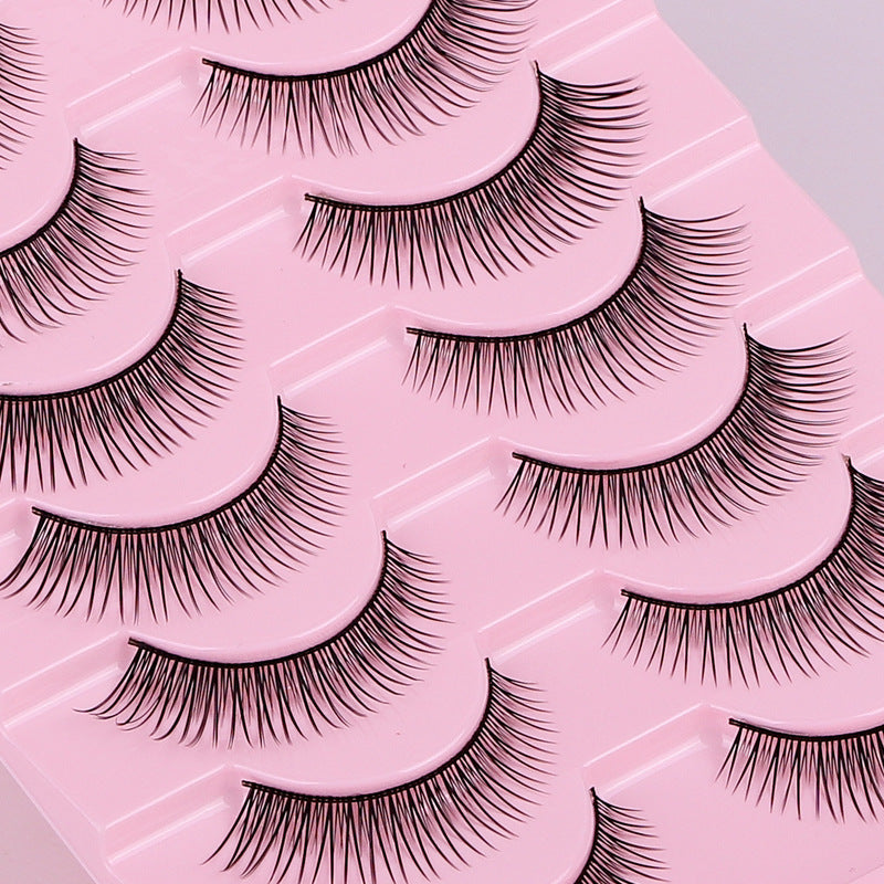 10 Pairs Hard Band False Eyelashes, Comic Doll Little Devil Cluster Lashes for Women