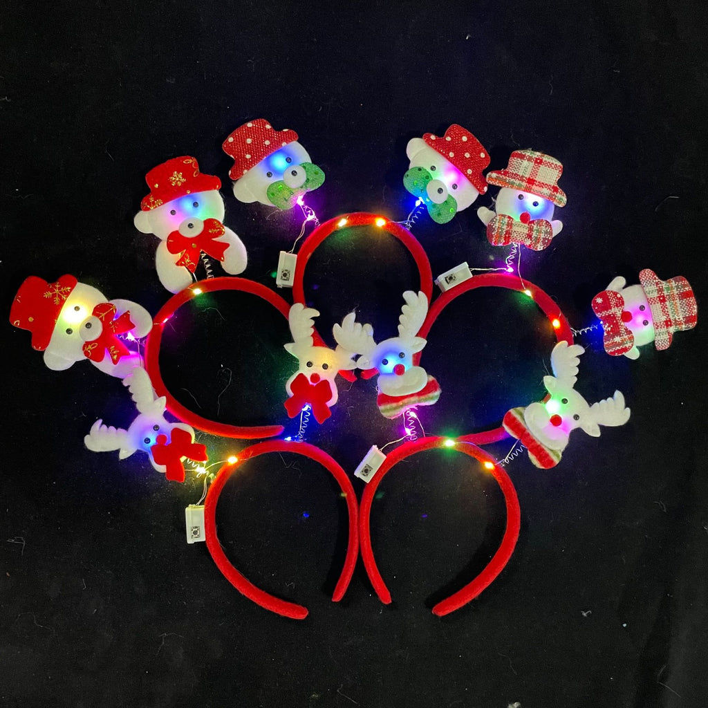 Glow in the Dark Reindeer Antler Headband, Christmas Light Up Headpiece for Kids Party Favors