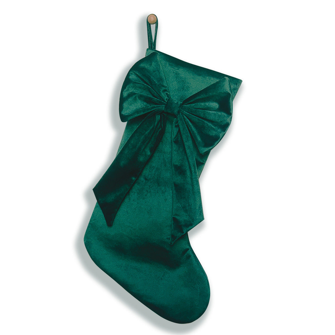 18 Inch Velvet Christmas Stockings with Bows, Plush Fireplace Hanging Gift Candy Bags