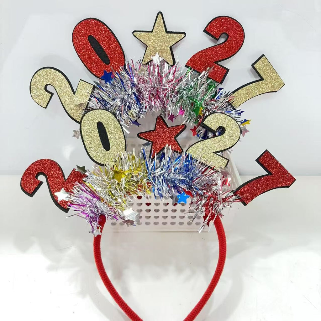Christmas Party Headbands with Colorful Strips, Holiday Celebration Headwear