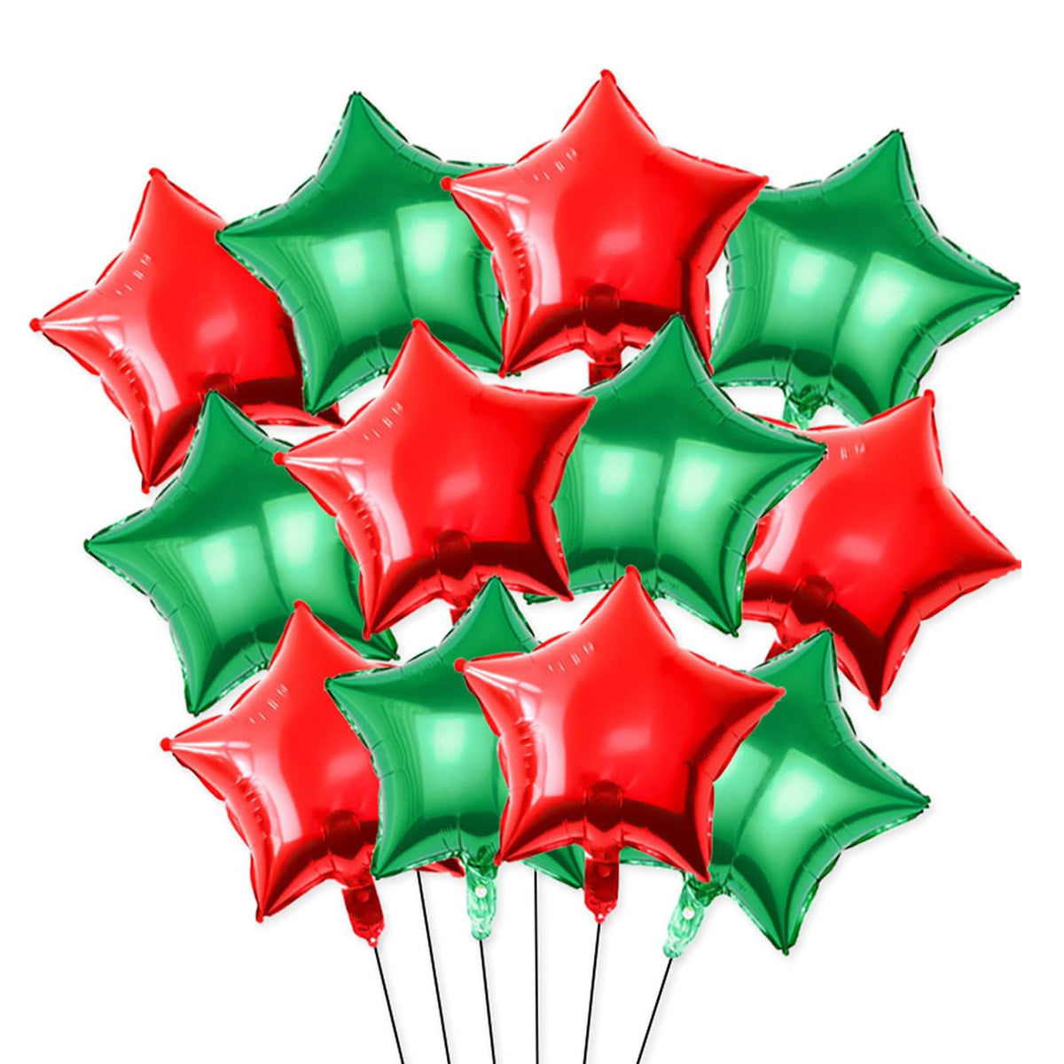 10 Pack 18 Inch Heart Star 4D Foil Balloons Set, Valentine's Day Wedding Birthday Graduation Party Decorations