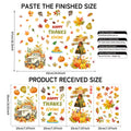 Thanksgiving Harvest Window Stickers, Maple Leaf Turkey Pumpkin Scarecrow Removable Static Cling
