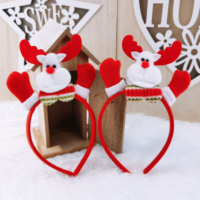 Snowman Reindeer Headband and Hair Clips Set, Christmas Party Hair Accessories for Kids