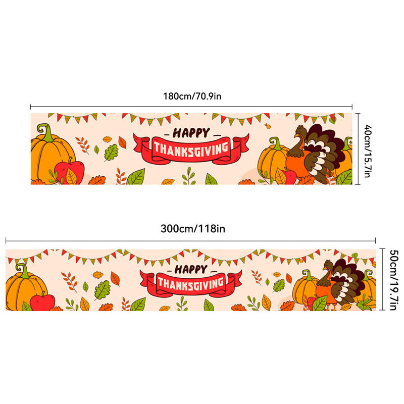 Thanksgiving Happy Fall Banner Pumpkin Turkey Harvest Party Decorations Bunting