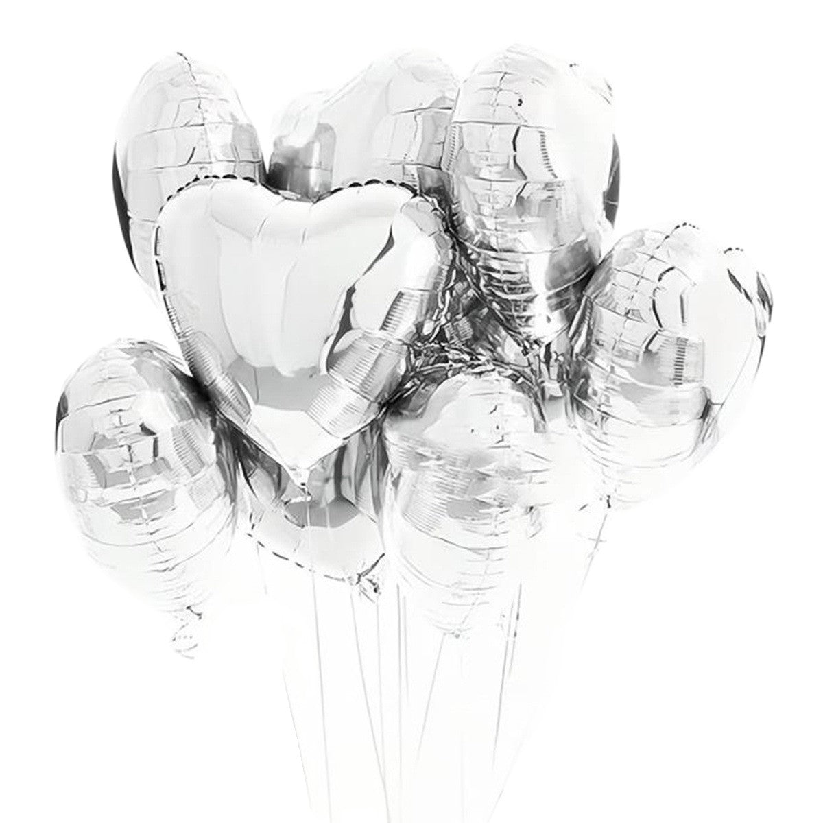 10 Pack 18 Inch Heart Star 4D Foil Balloons Set, Valentine's Day Wedding Birthday Graduation Party Decorations