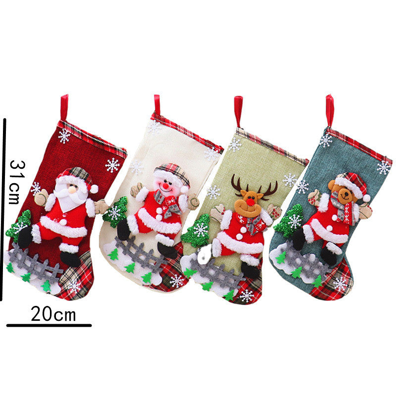 Mini Christmas Stocking Ornament Gift Bags, Small Sock Hanging Decorations for Christmas Tree