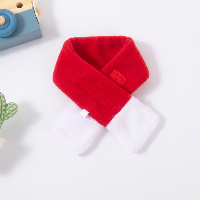 Pet Christmas Cape Scarf Hat Set, Santa Costume for Cats and Dogs Holiday Outfit